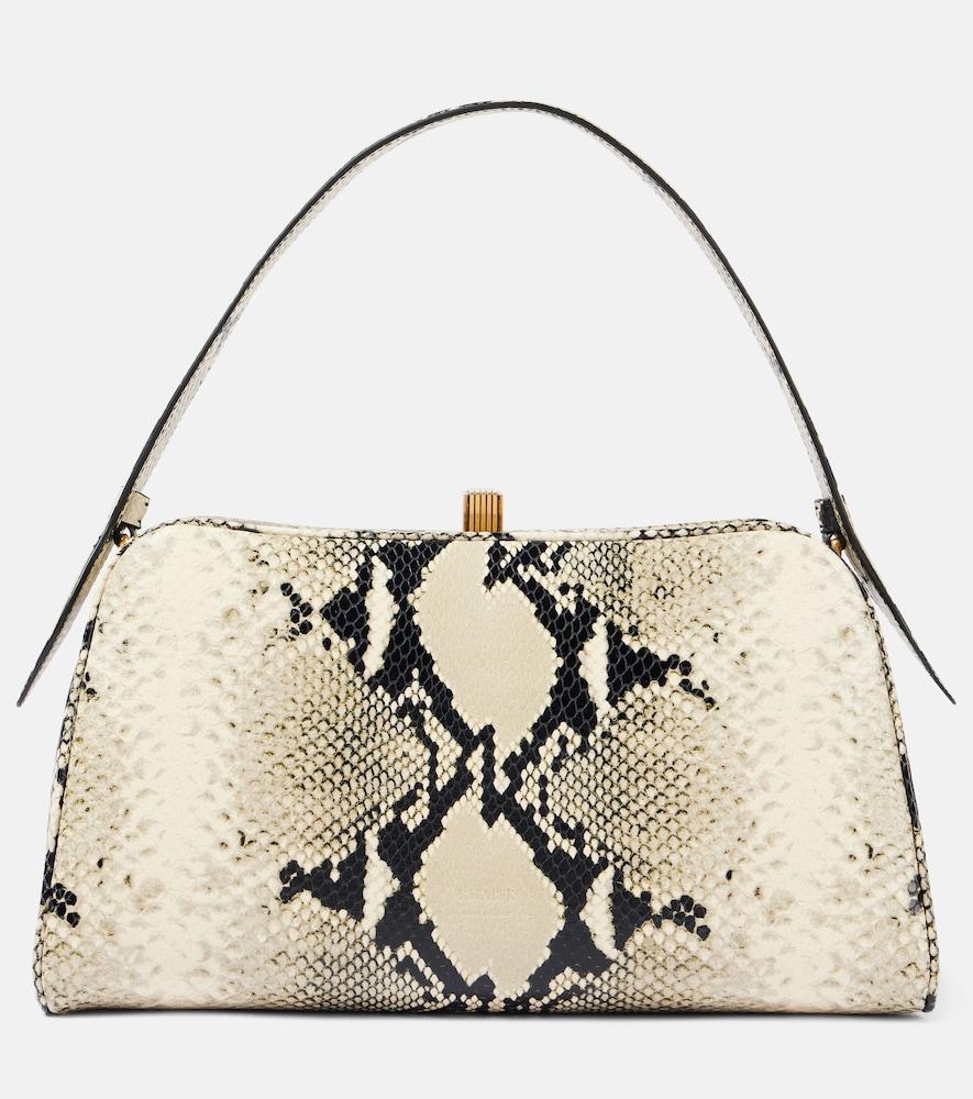khaite cate snake-effect leather shoulder bag