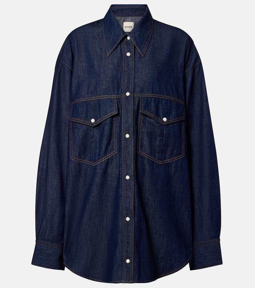 khaite christensen oversized denim shirt