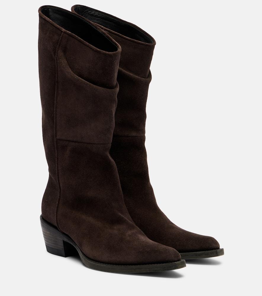 khaite clive suede knee-high boots