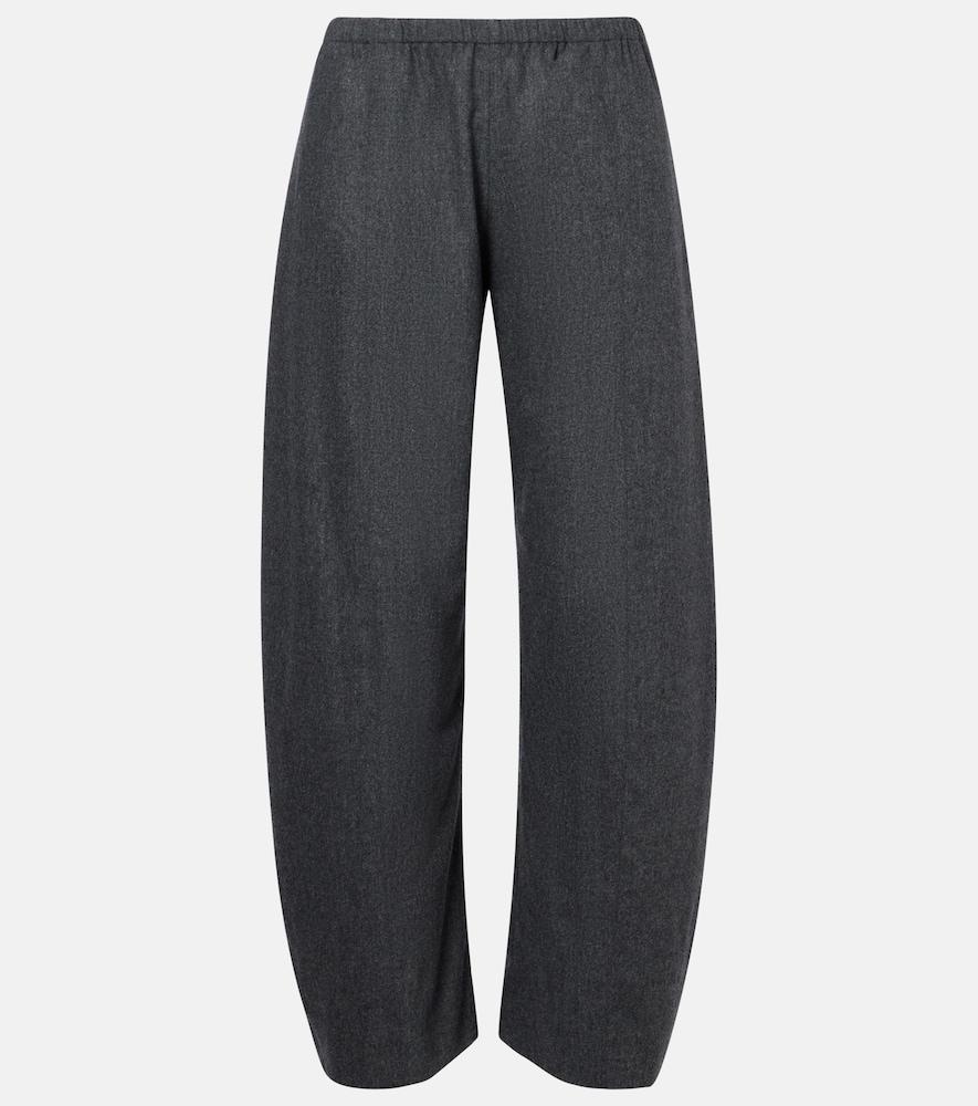 khaite clover wool barrel-leg pants