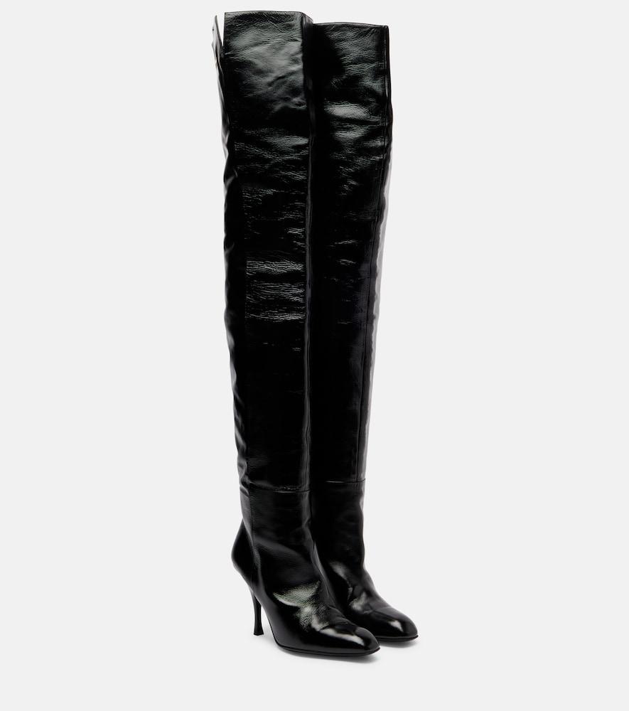 khaite colt 100 leather over-the-knee boots