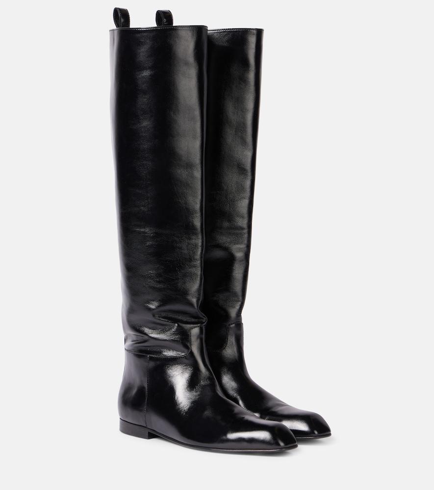 khaite colt leather knee-high boots