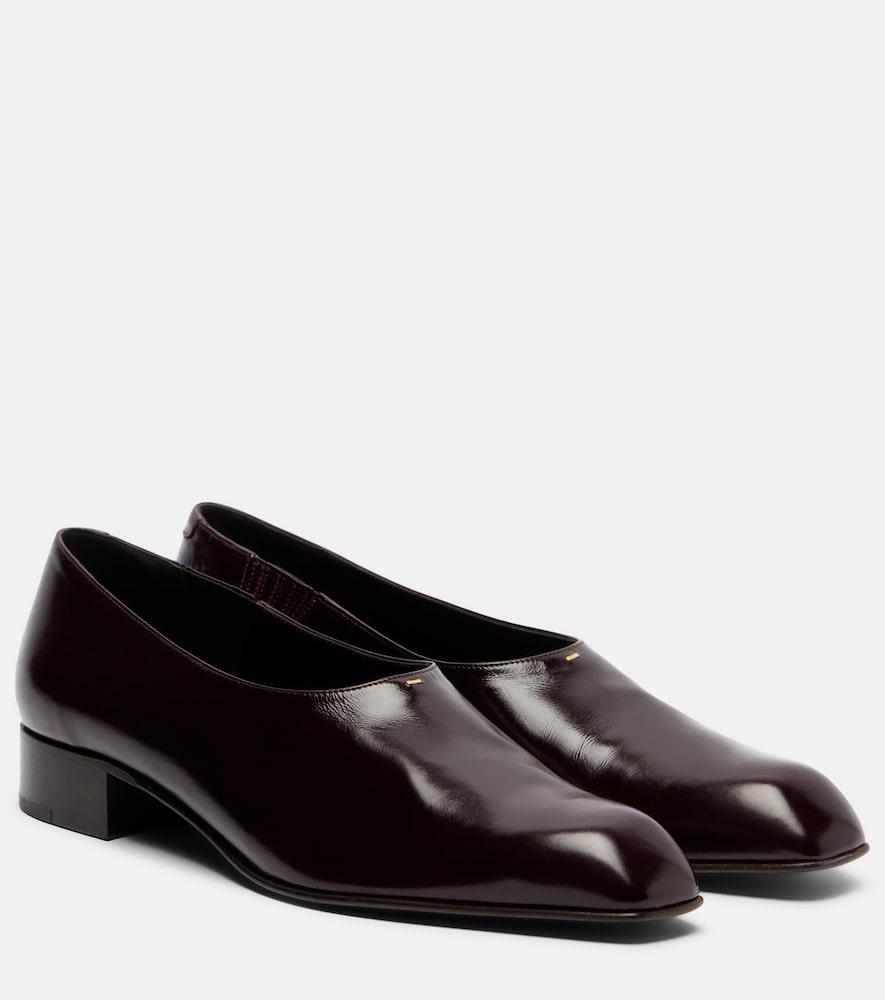 khaite colt leather loafers