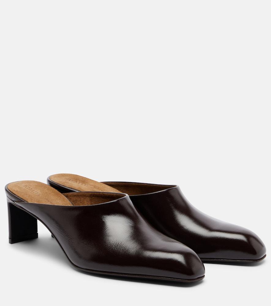 khaite colt leather mules