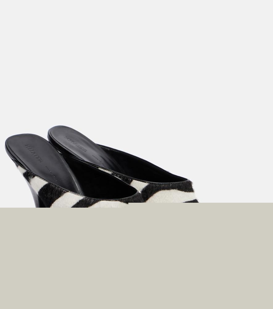 khaite colt zebra-print calf hair mules