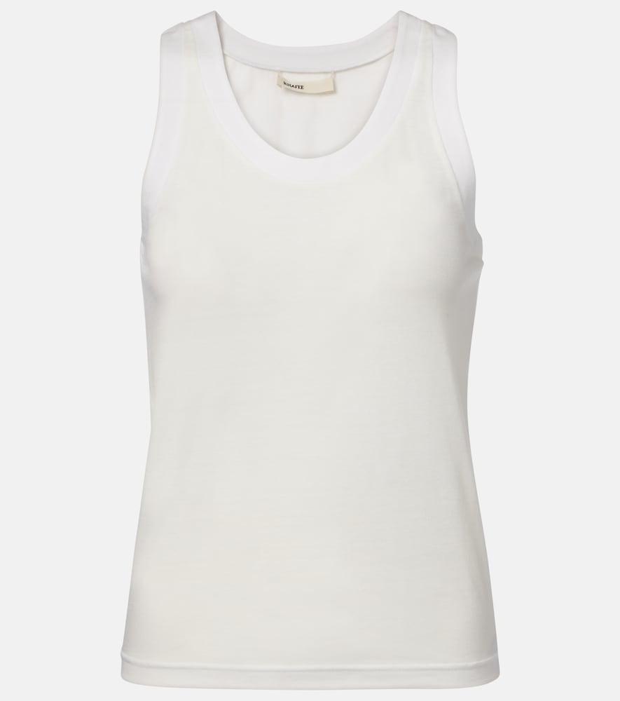khaite cotton-blend jersey tank top