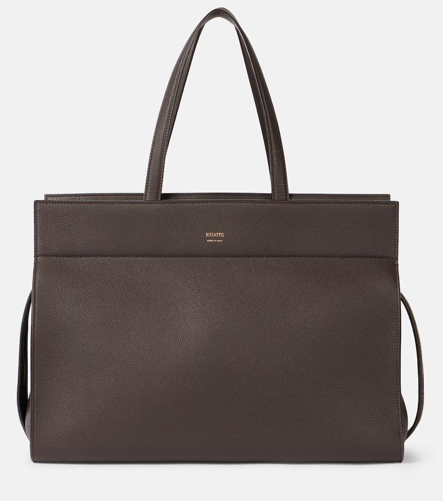 khaite crosby leather tote bag