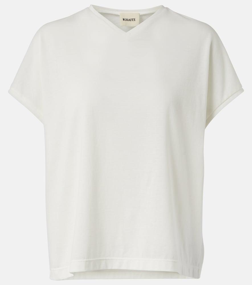 khaite devra cotton-blend top