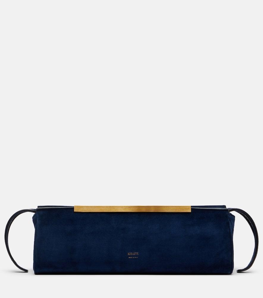 khaite donna suede clutch