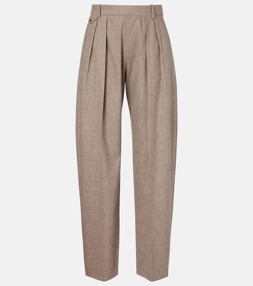 khaite dugan wool-blend tapered pants