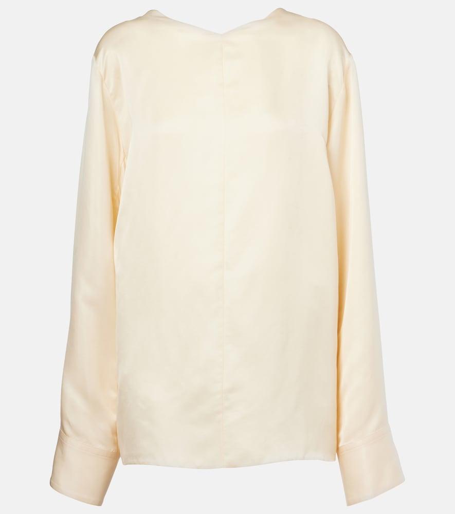 khaite durion satin top