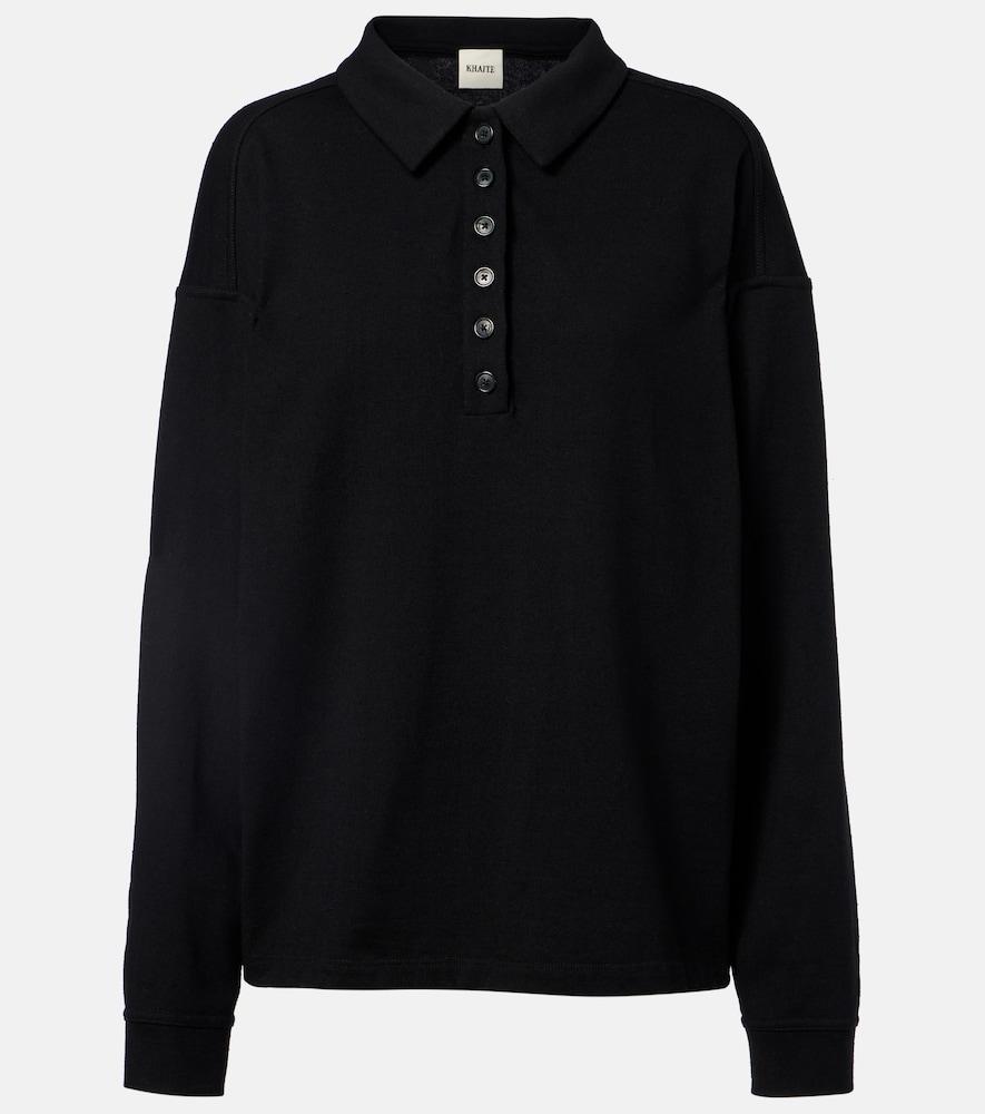 khaite faithful silk jersey polo sweater