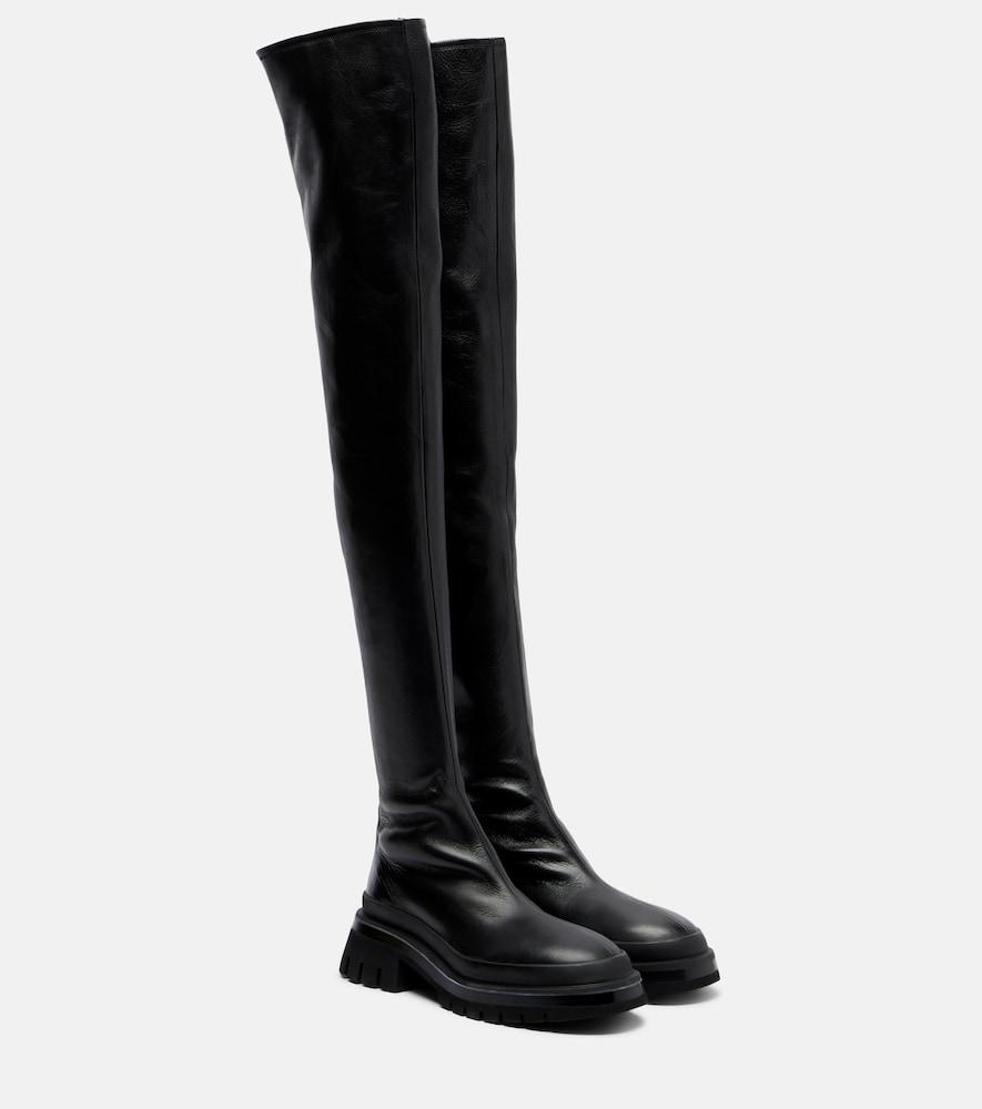 khaite fallon leather over-the-knee boots