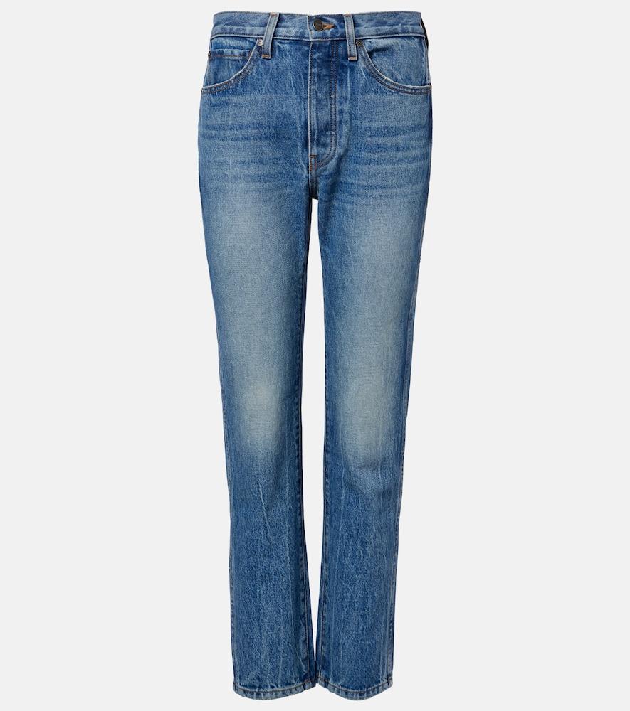 khaite finley cropped straight jeans