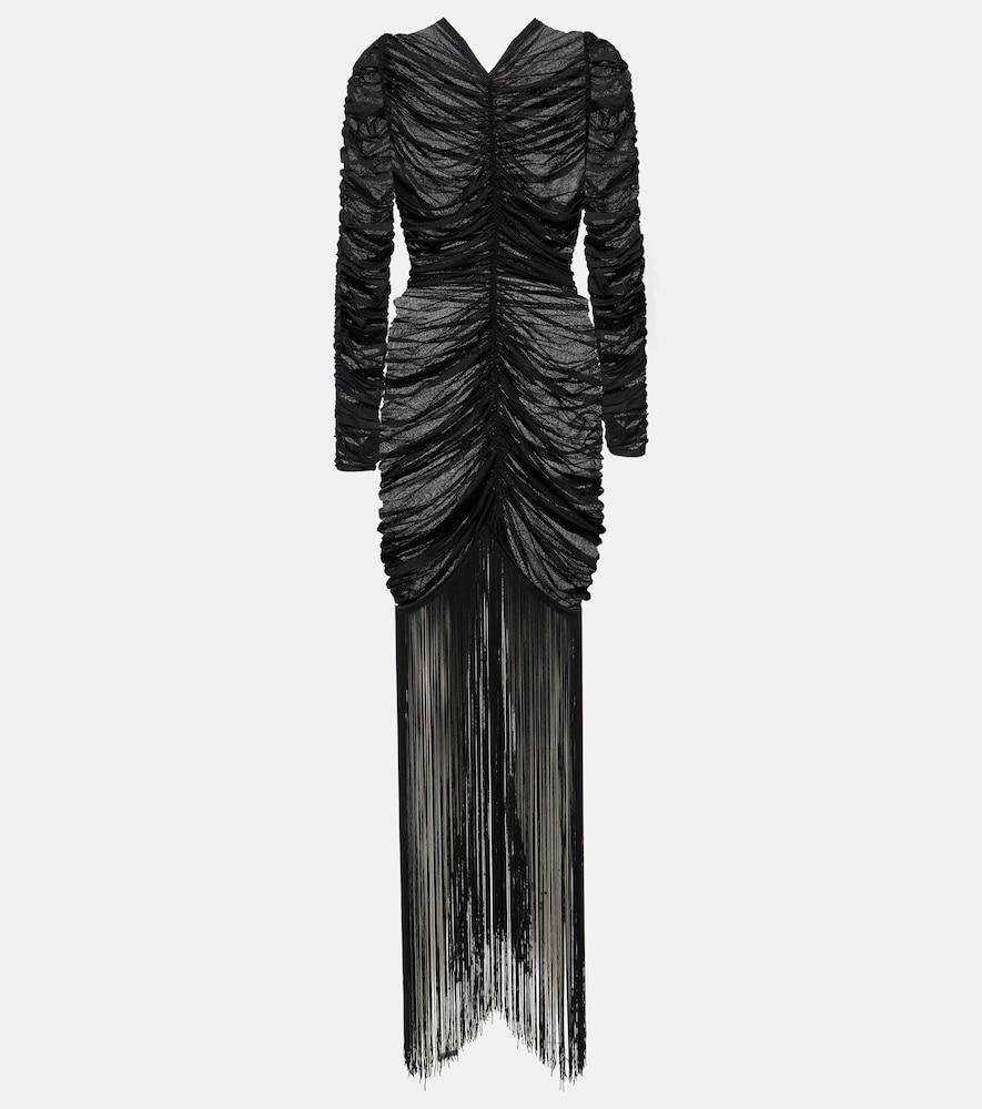 khaite guisa fringed silk-blend maxi dress