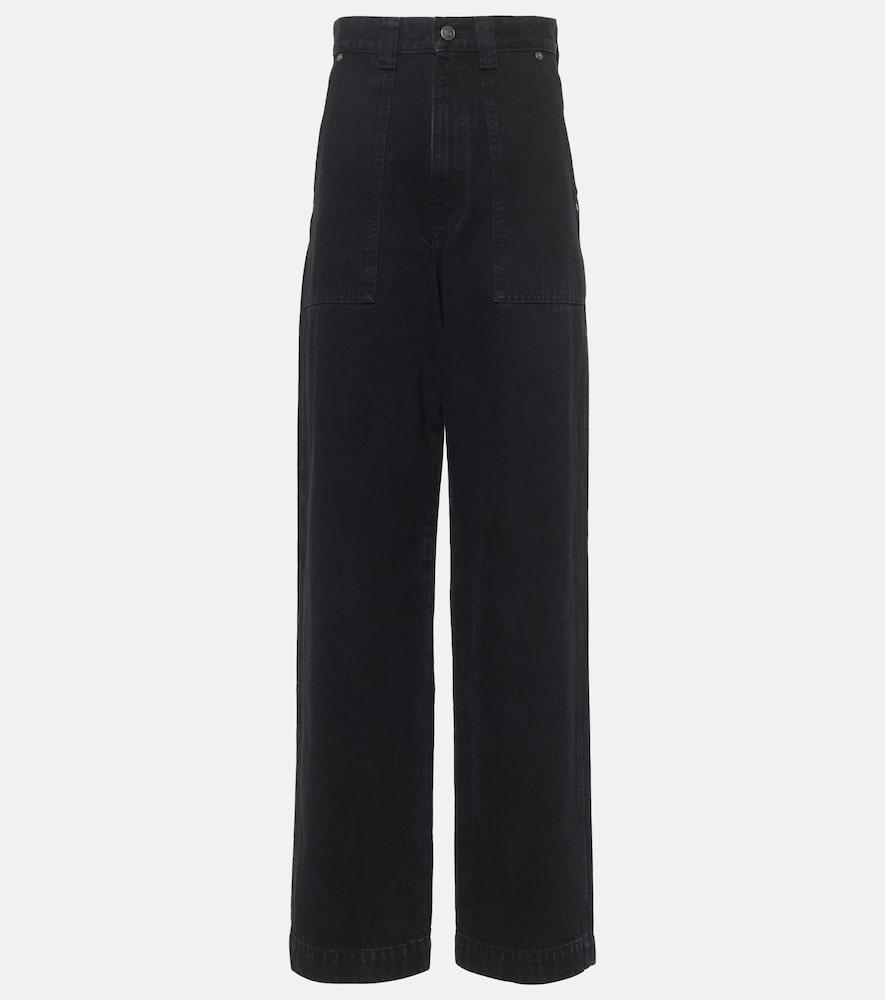 khaite hewitt high-rise straight jeans