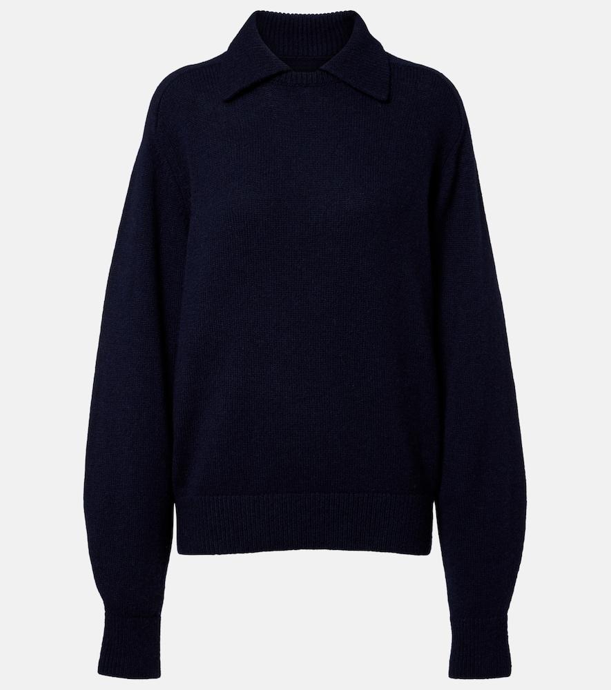 khaite jackson wool and cashmere polo sweater
