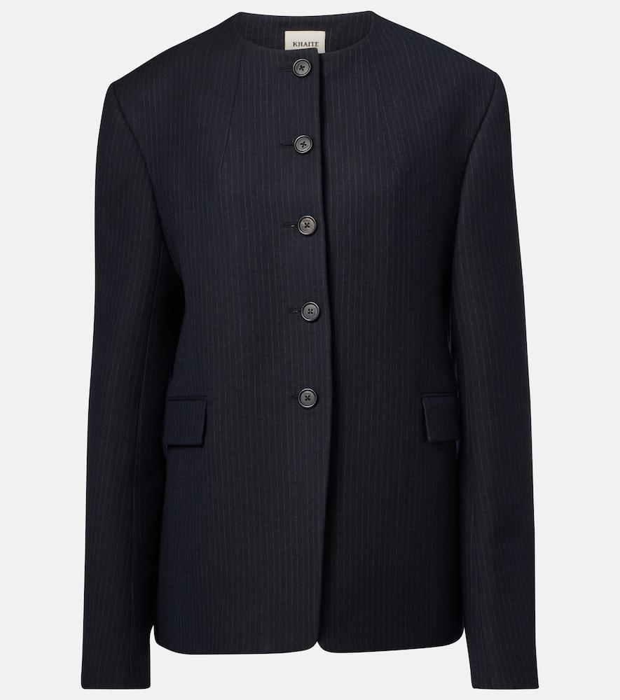 khaite jameson pinstripe wool-blend jacket