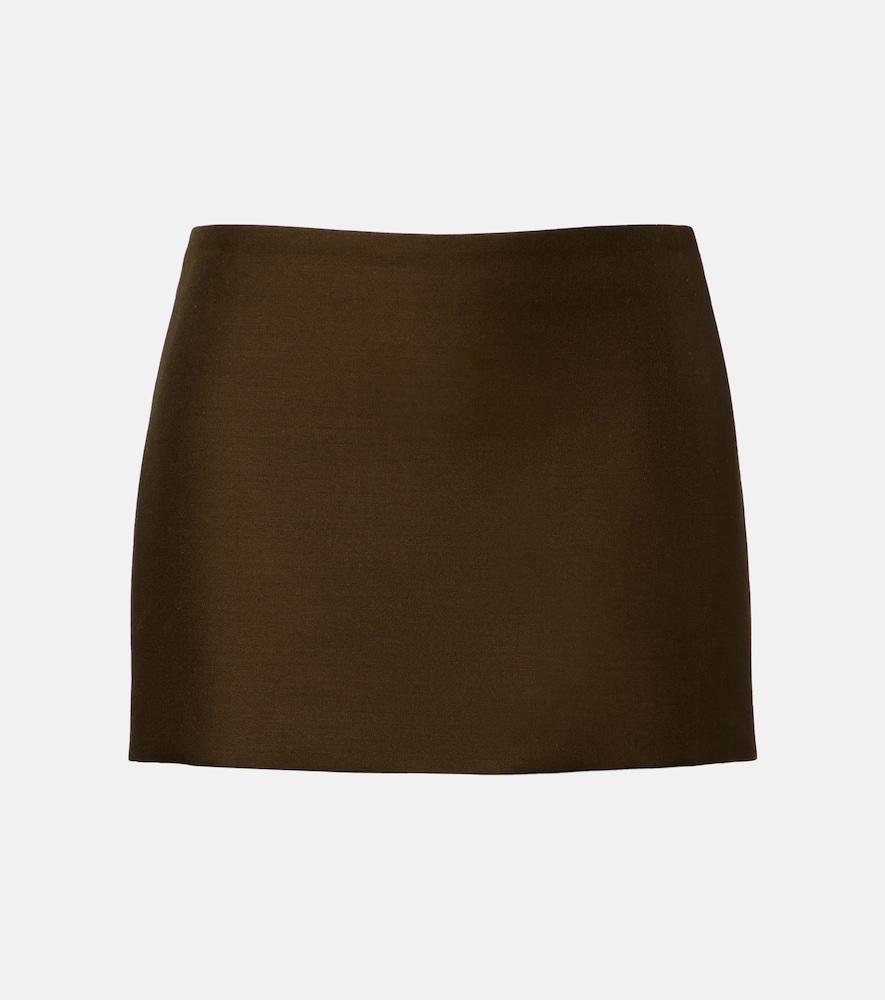 khaite jett wool and silk cady miniskirt