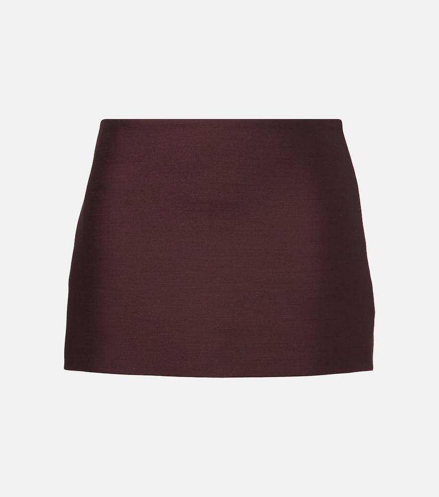 khaite jett wool and silk miniskirt