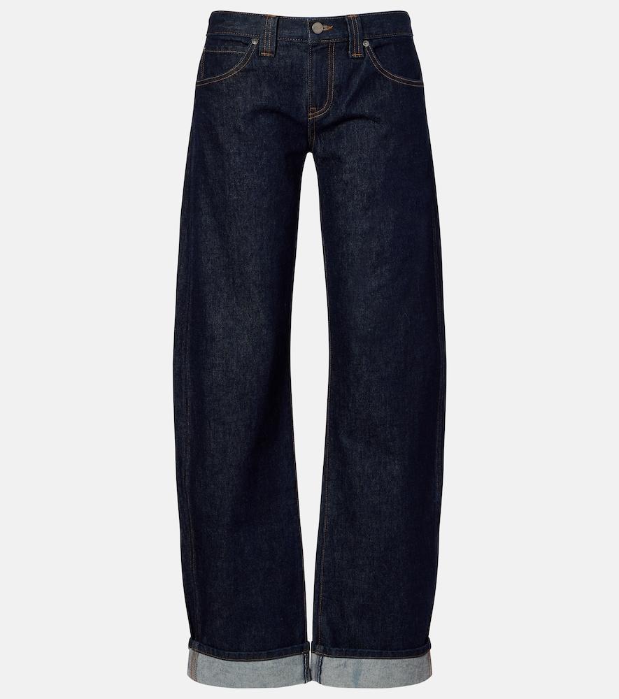 khaite karo mid-rise barrel-leg jeans