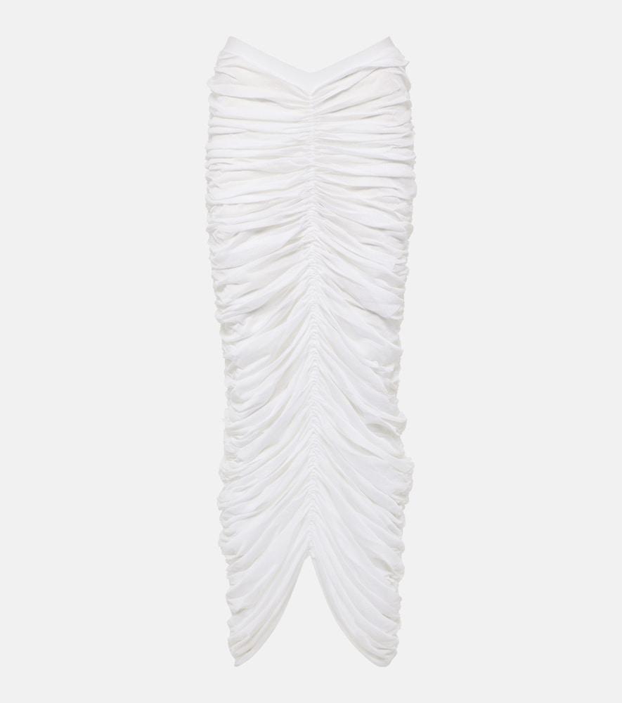 khaite laure ruched silk-blend maxi skirt