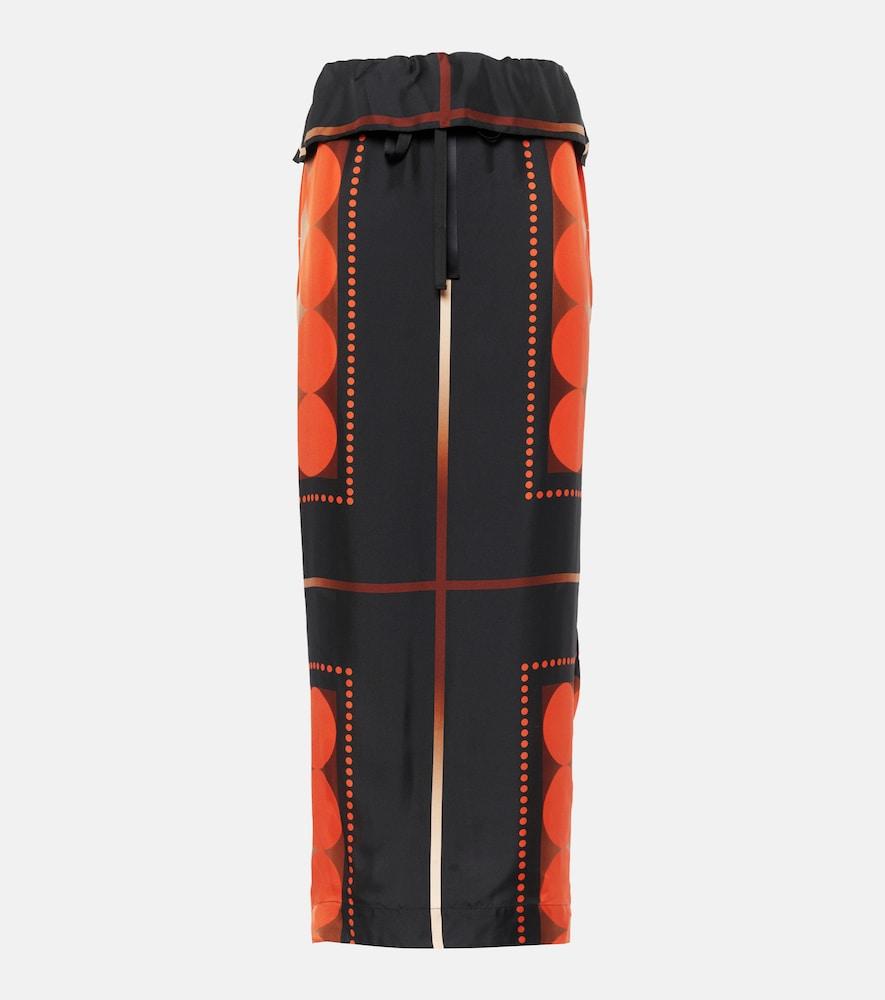 khaite lilila printed silk maxi skirt