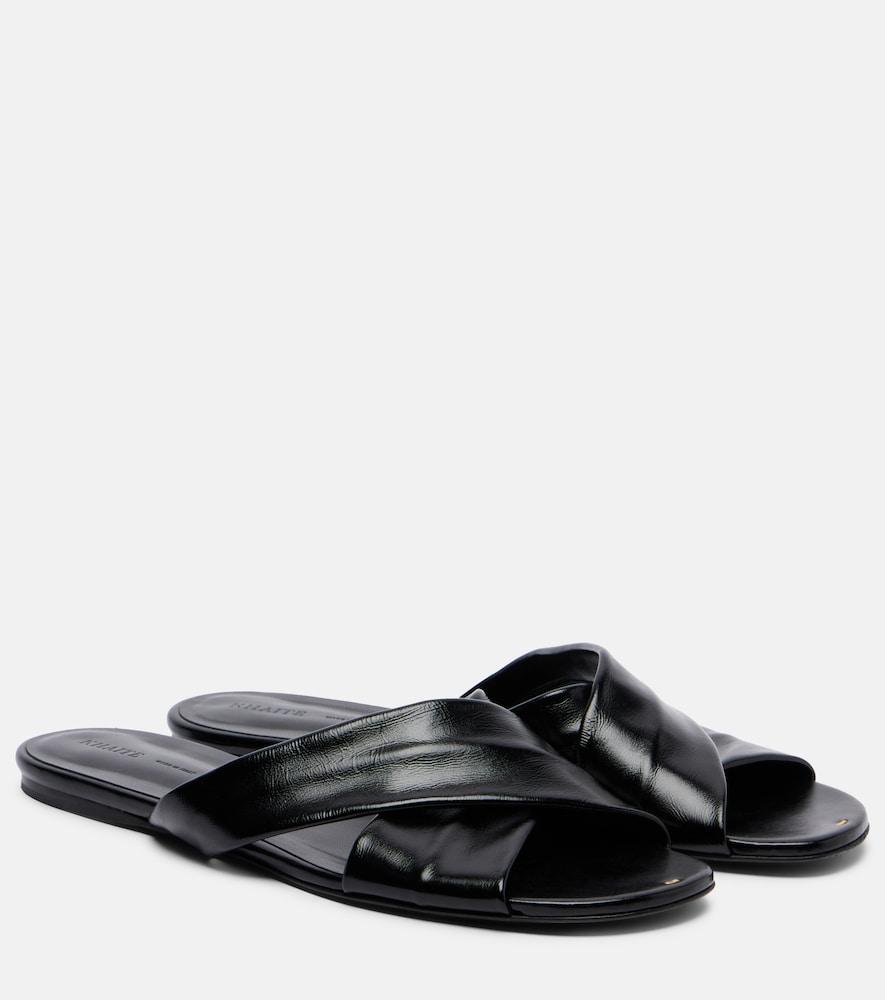 khaite liria leather slides