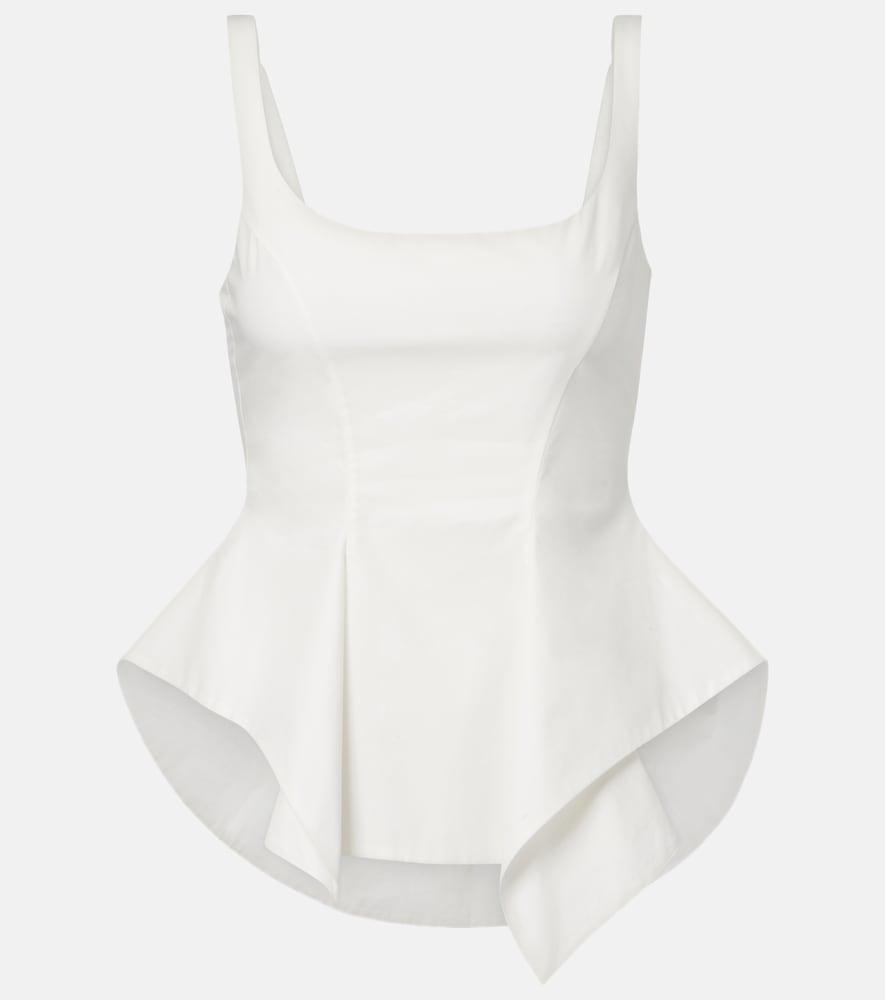 khaite loa cotton poplin top