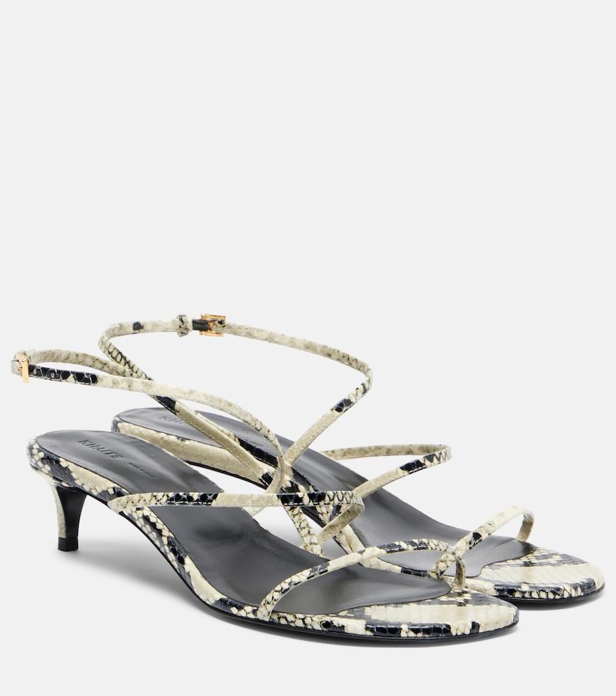 khaite loop 35 snake-effect leather sandals