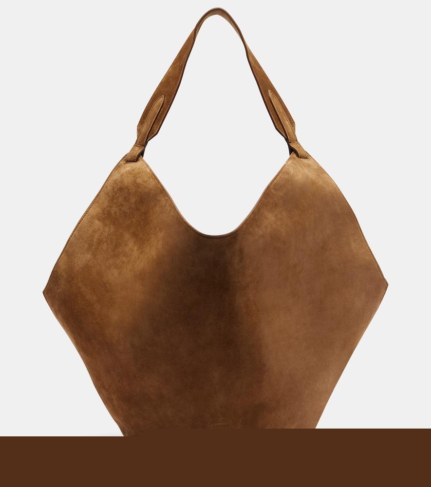 khaite lotus medium suede tote bag