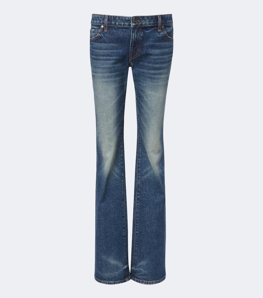 khaite low-rise flared jeans