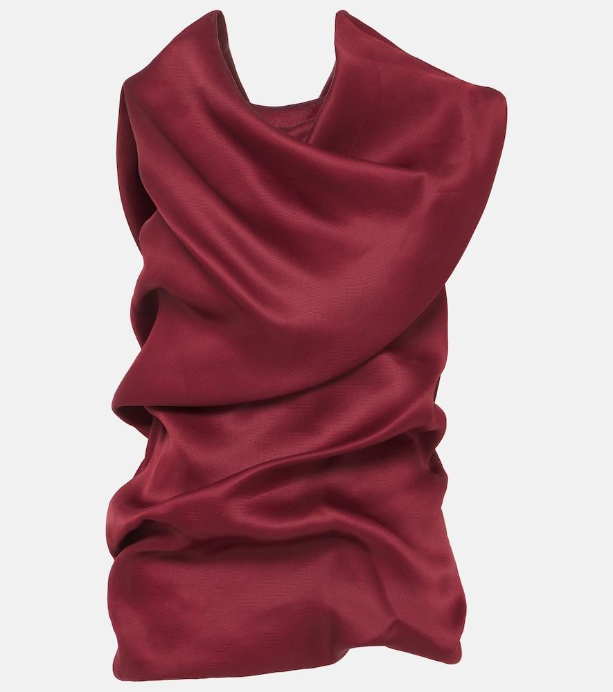 khaite luola draped silk top