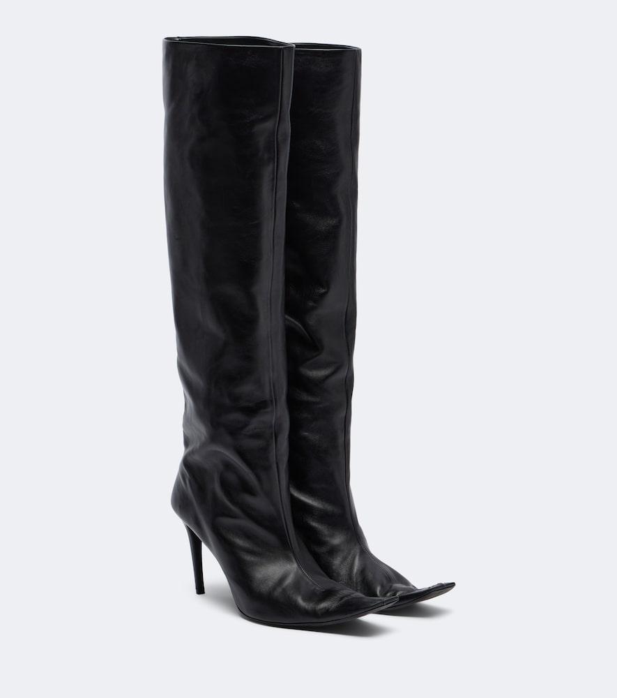 khaite marlene leather knee-high boots