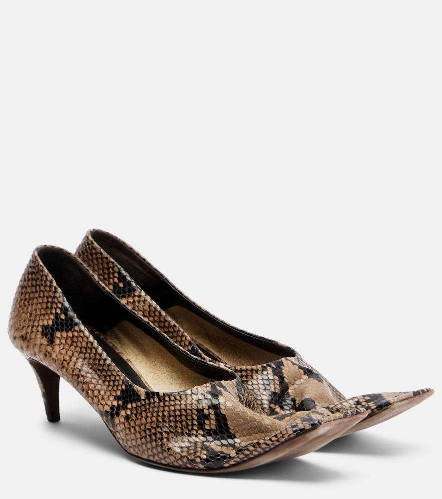 khaite marlene snake-effect leather pumps