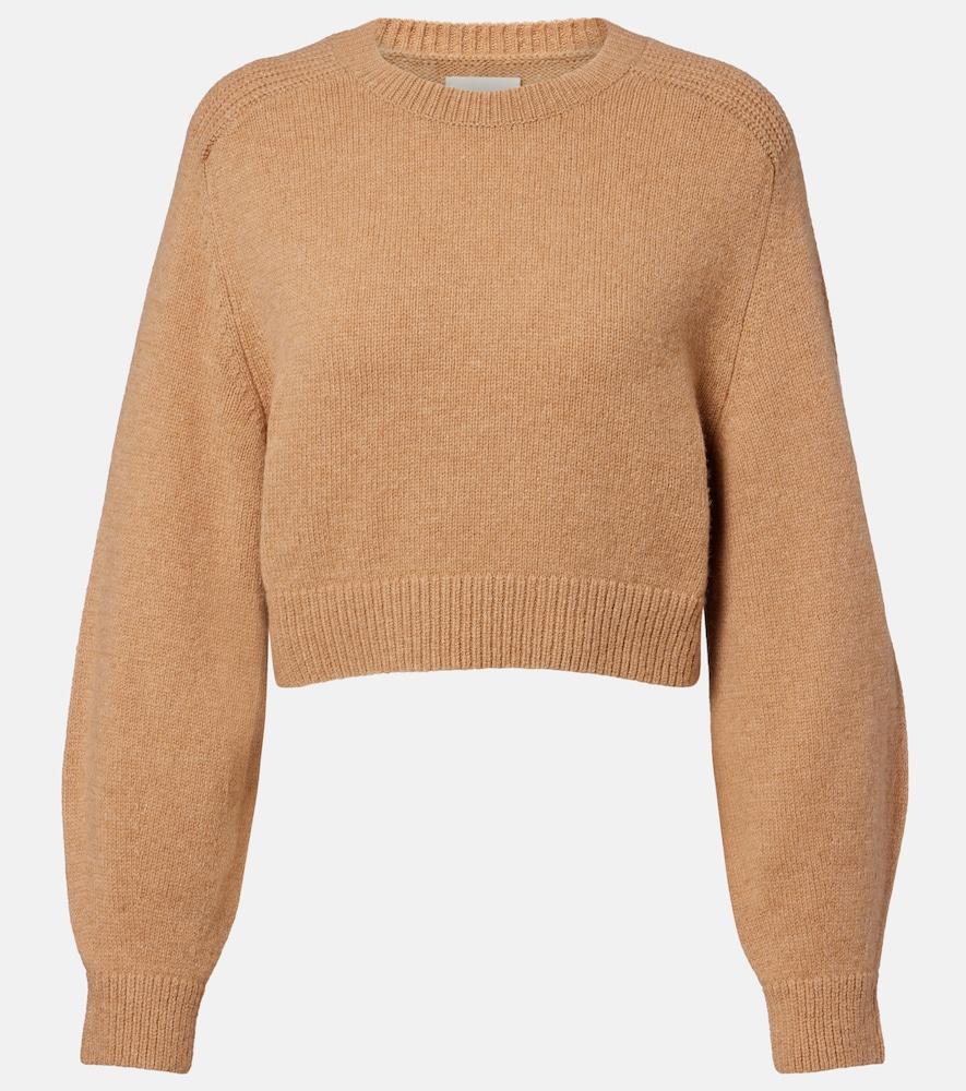 khaite masie cropped wool and cashmere sweater