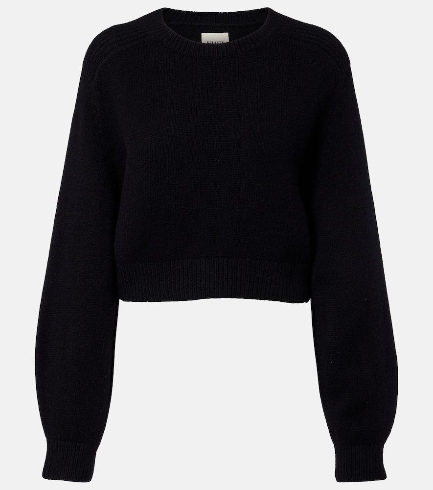 khaite masie cropped wool and cashmere sweater