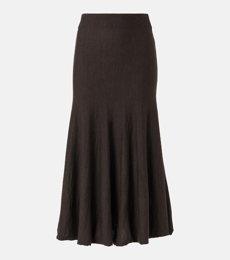 khaite mayu wool midi skirt