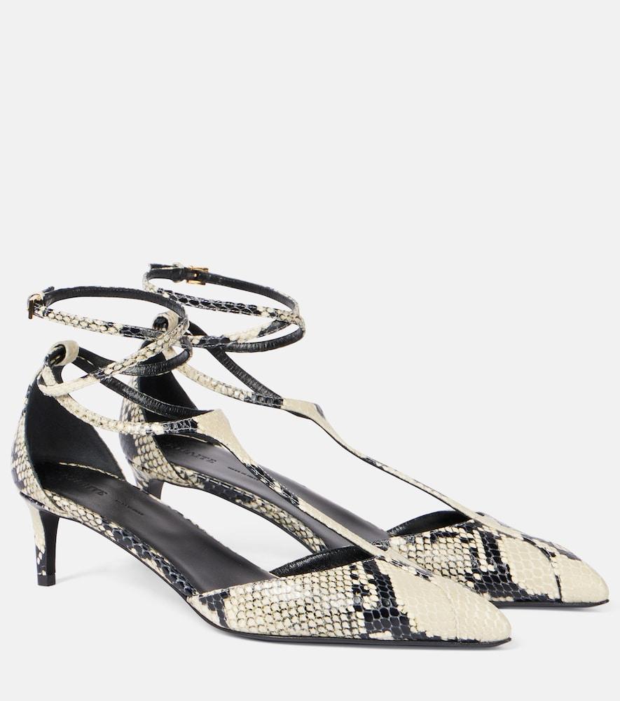 khaite mia 45 snake-effect leather pumps