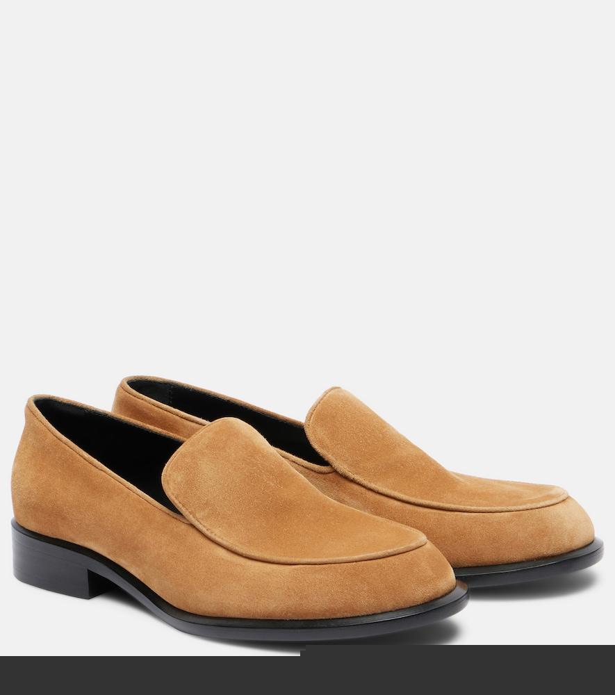 khaite miles suede loafers