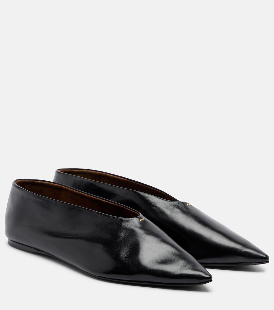khaite miriam leather ballet flats