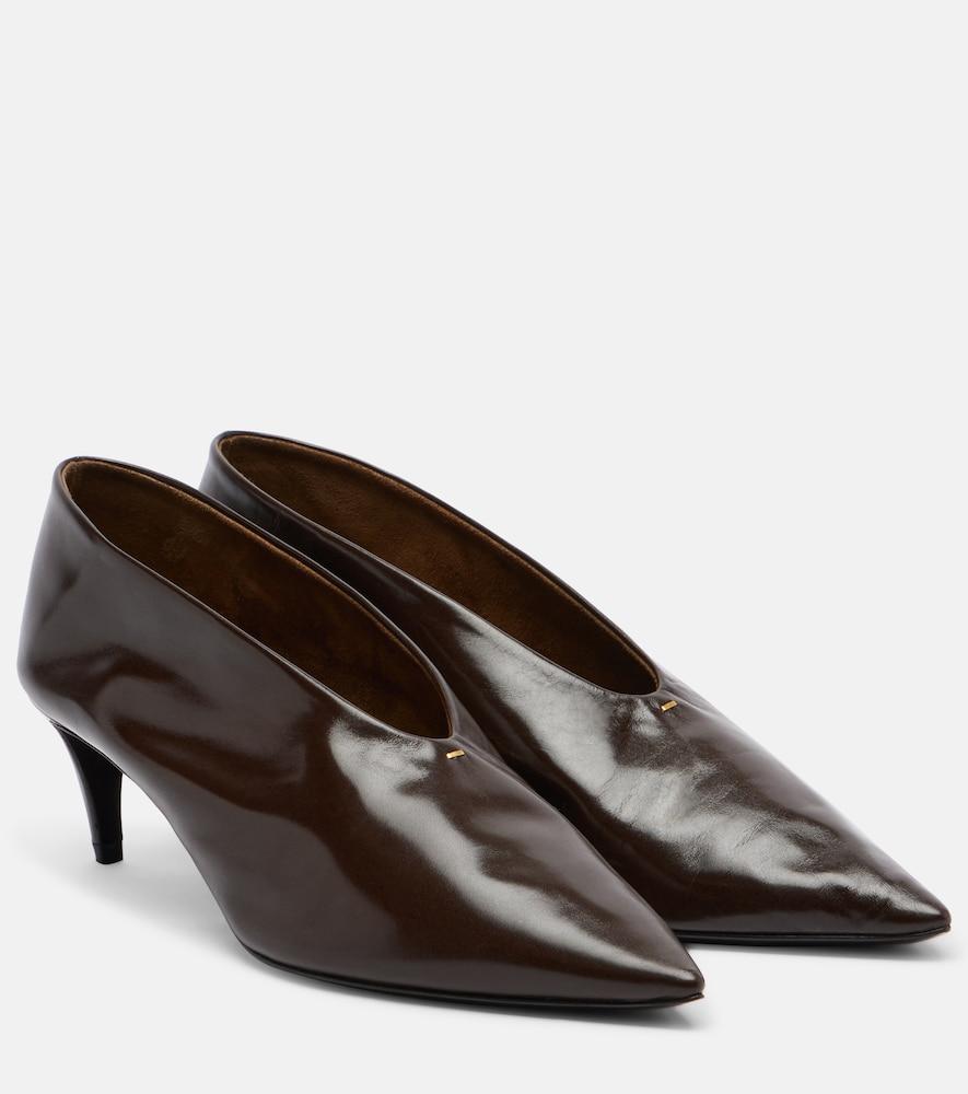 khaite miriam leather pumps
