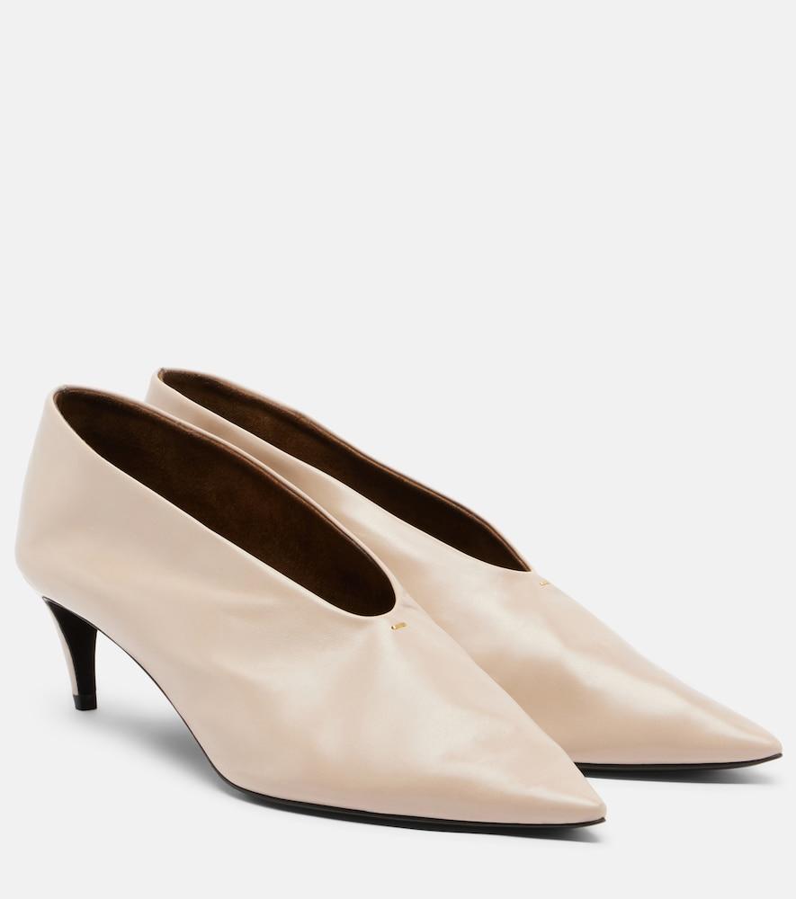 khaite miriam leather pumps