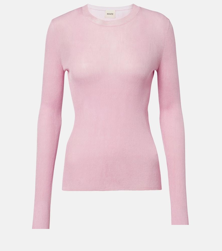 khaite mosi knitted silk top