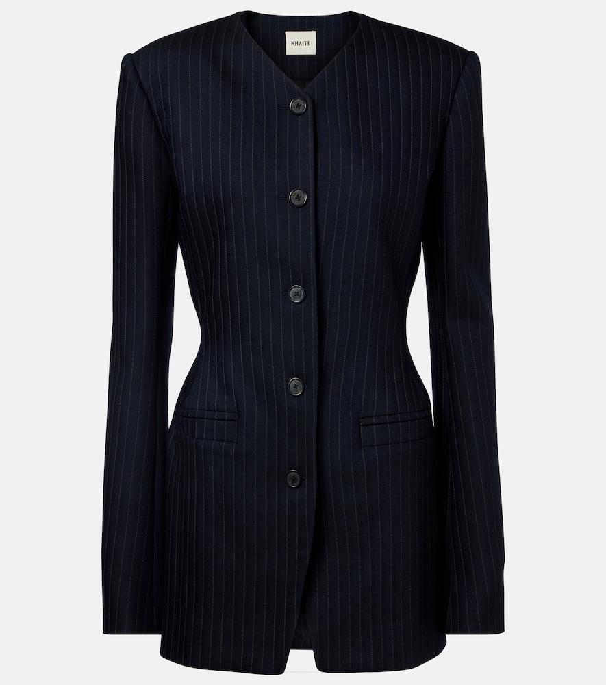 khaite naran pinstripe wool-blend blazer