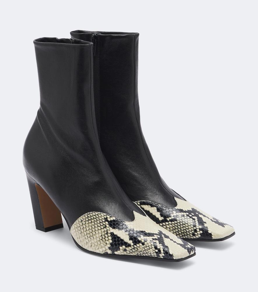 khaite nevada leather ankle boots