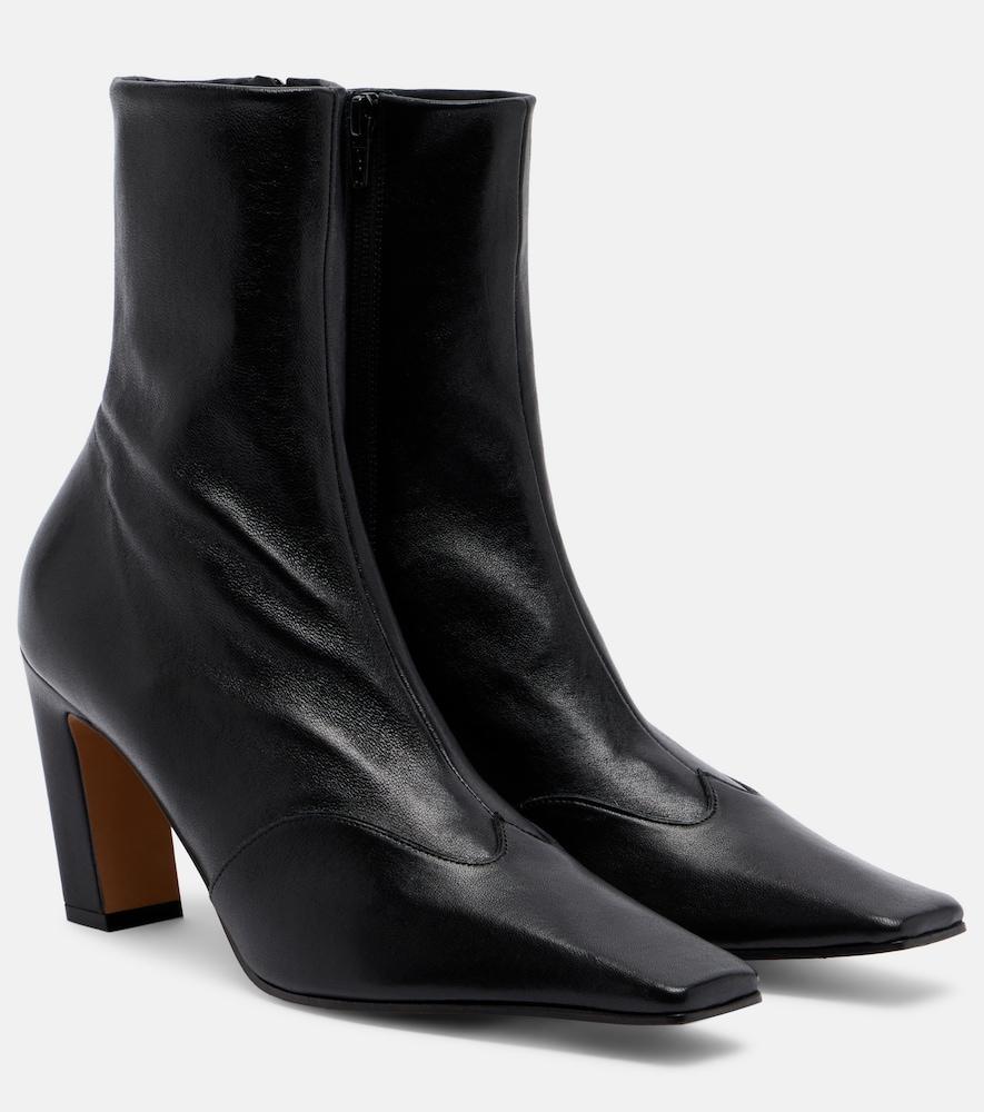 khaite nevada leather ankle boots