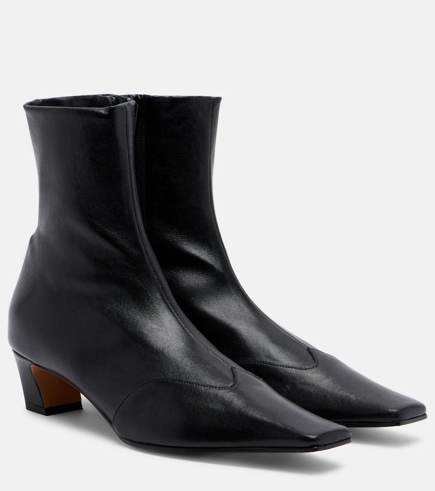 khaite nevada leather ankle boots