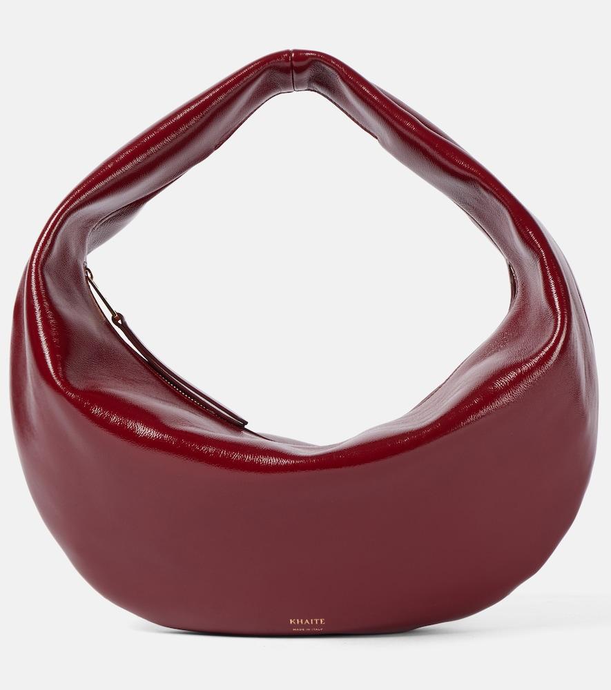 khaite olivia medium patent leather shoulder bag