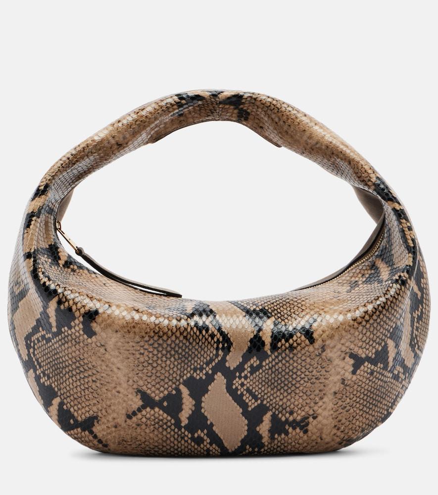 khaite olivia medium snake-effect leather tote bag